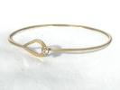 Gold Wire CZ Diamond Bangle Bracelet $8.00