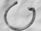 925 Italy Silver Accented Flat Snake Chain Bracelet $15.00