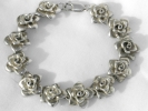 Vintage Sterling Silver Rose Bracelet $20.00