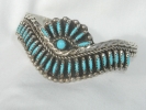 Sterling Silver Needlepoint Turquoise Cuff Bracelet $85.00