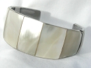 Vintage Silver and Mother of Pearl Cuff Bracelet $20.00