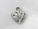 Sterling Silver Floral Heart Charm $4.95