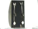 Silver Ribbon Tassel Dangle Post Earrings $7.95