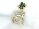 Gerry's Reindeer and Holly Christmas Brooch $7.95