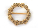 Gold Tone Flower Wreath Brooch $9.95