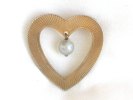 Gold Heart with Dangling Pearl Brooch $9.95
