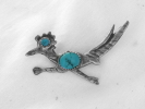 LL Sterling and Turquoise Roadrunner Brooch $14.95