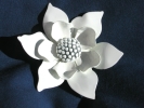 Vintage White Enamel Flower Brooch $7.95