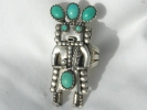Silver and Turquoise Kachina Dancer Ring $30.00