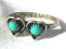 Silver and Turquoise Luna Heart Ring $10.00