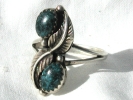 Sterling Silver Navajo Turquoise Leaf Ring $20.00