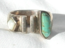 925 Silver Opal and Turquoise Ring Band $10.00
